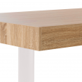 Table à manger rectangle PHOENIX 6 personnes bois et blanc 160 cm