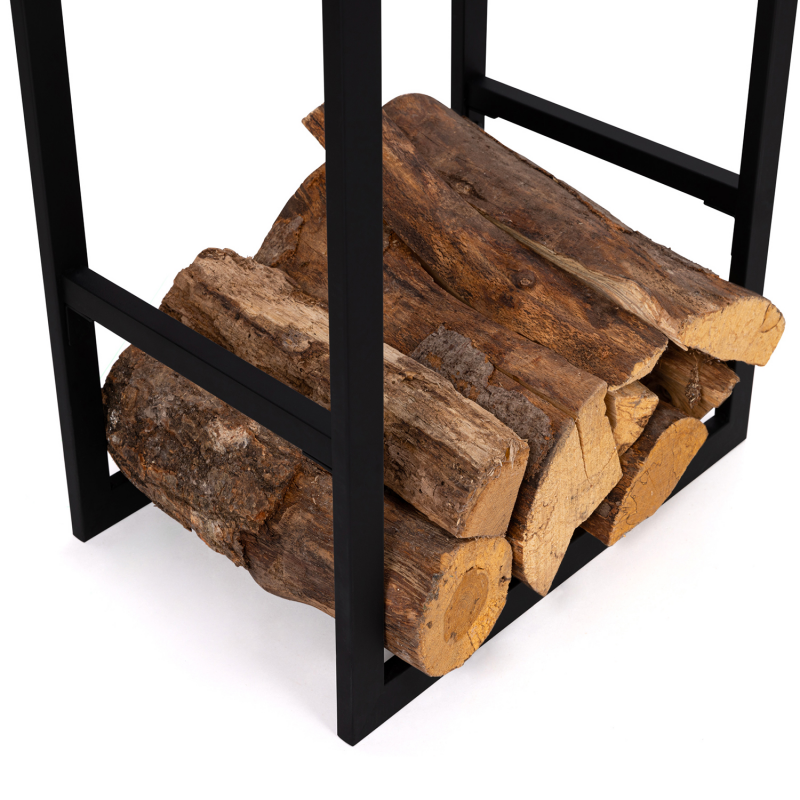 Range bûche intérieur colonne - étagère à bois de chauffage acier - porte  bûche