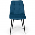 Lot de 6 chaises MILA en velours bleu pour salle à manger