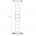 Échafaudage aluminium multifonctions modulable sur roues, hauteur 165 CM