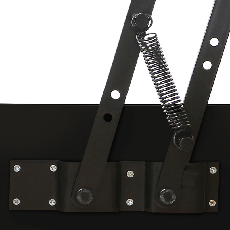 Table basse industrielle noire plateau relevable bois façon hêtre