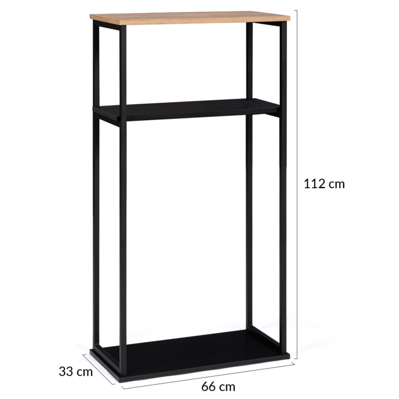 Range bûches vertical acier noir avec étagère h.170 cm pour