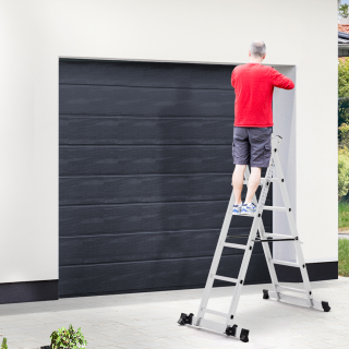 Échafaudage Aluminium Multifonction 3-en-1 (échafaudage, échelle, Escabeau) Avec Plateforme Et Roues - Hauteur Max 165 Cm, Charge 150 Kg