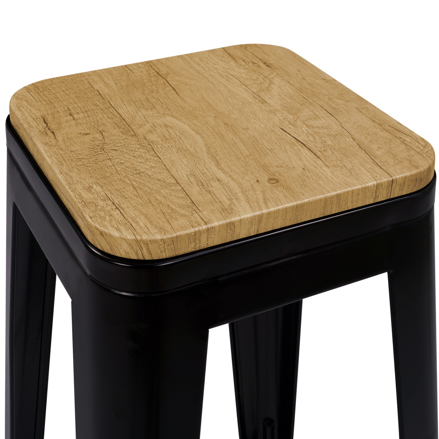 Lot De 4 Tabourets De Bar Joshua - Style Industriel, Métal, Empilables, Repose-pieds, Neufs