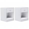 Lot de 2 tables de chevet OLGA bois blanc