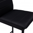 Lot de 4 tabourets ROMANE en PVC noir avec dossier H. assise 65 CM chaises de bar rembourrées