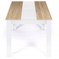 Table à manger GEORGIA 8 personnes blanche et imitation hêtre 160 x 90 cm