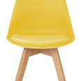 Lot de 4 chaises SARA gris foncé, gris clair, blanc et jaune