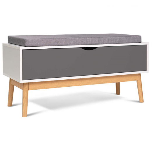 Banc coffre blanc de rangement personnalisable