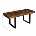 Table à manger extensible PHOENIX 6-10 personnes bois effet vieilli et noir 160-200 cm
