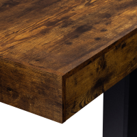 Table Haute De Bar PHOENIX 90 Cm - Plateau Bois Vieilli, Pieds Noirs - Style Rustique Pour Cuisine/salon - 6