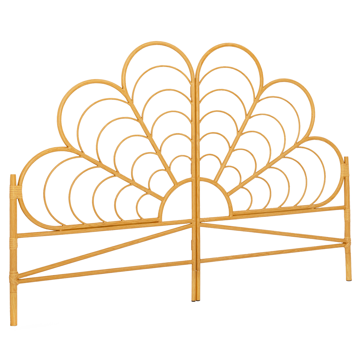 Tête de lit effet rotin 160 cm en forme de fleur