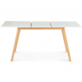 Ensemble table à manger extensible INGA 160-200 cm et 6 chaises SARA blanches design scandinave