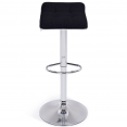 Lot de 2 tabourets de bar MARCO pivotant assise noir rembourrée