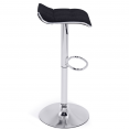 Lot de 2 tabourets de bar MARCO pivotant assise noir rembourrée