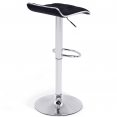 Lot de 2 tabourets de bar MARCO pivotant assise noir rembourrée