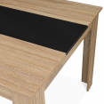 Table à manger extensible GEORGIA 6-10 personnes imitation hêtre et noire 140-220 x 90 cm