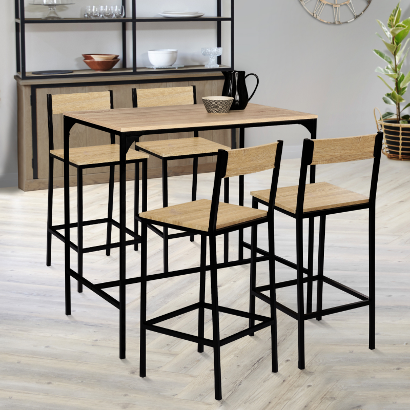 Tabourets de bar lot de 2 chaises hautes sièges cuisine salle à manger  bureau style industriel