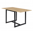 Table à manger extensible rectangle DETROIT 6-8 personnes design industriel 80-160 cm