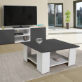 Meuble TV ELI blanc portes gris anthracite