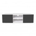 Meuble TV ELI blanc portes gris anthracite