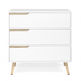 Commode 3 tiroirs scandinave blanc et bois