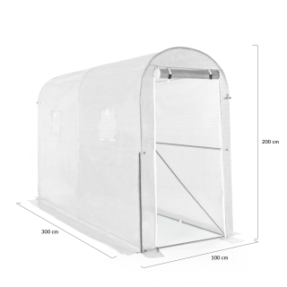 Serre à Tomates IDMarket Relevable 3m² - 2 Fenêtres Moustiquaire - Porte Zippée - Acier Galvanisé Serre Acier Galvanisé Fenêtres