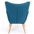 Fauteuil scandinave IVAR en tissu bleu canard