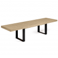 Table à manger extensible rectangle PHOENIX 10-12 personnes bois et noir 200-300 cm
