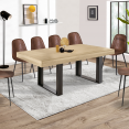 Table à manger extensible PHOENIX 10-12 personnes bois et noir 200-300 cm