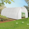 Serre tunnel de jardin 18M² blanche relevable avec moustiquaire