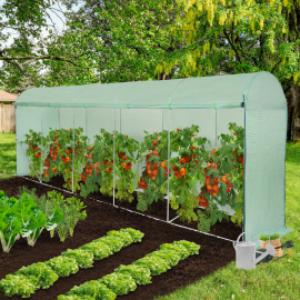 Serre à tomates 6 M 4 saisons relevable verte