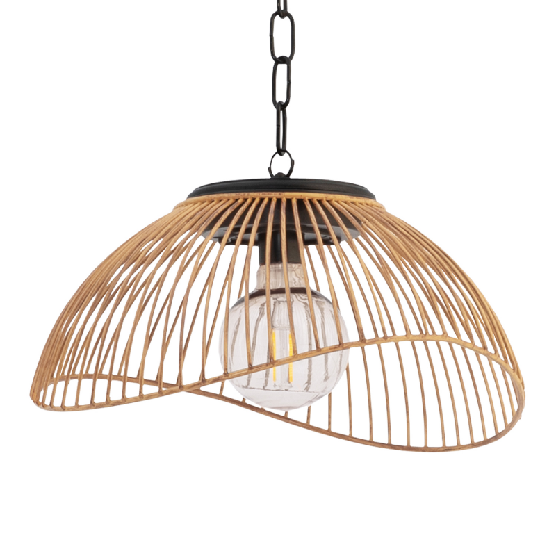 Lampe suspendue avec batterie - Vintage - En bois - Avec batterie - Style  bohème - En rotin - Sans électricité - Éclairage extérieur - Lanternes 