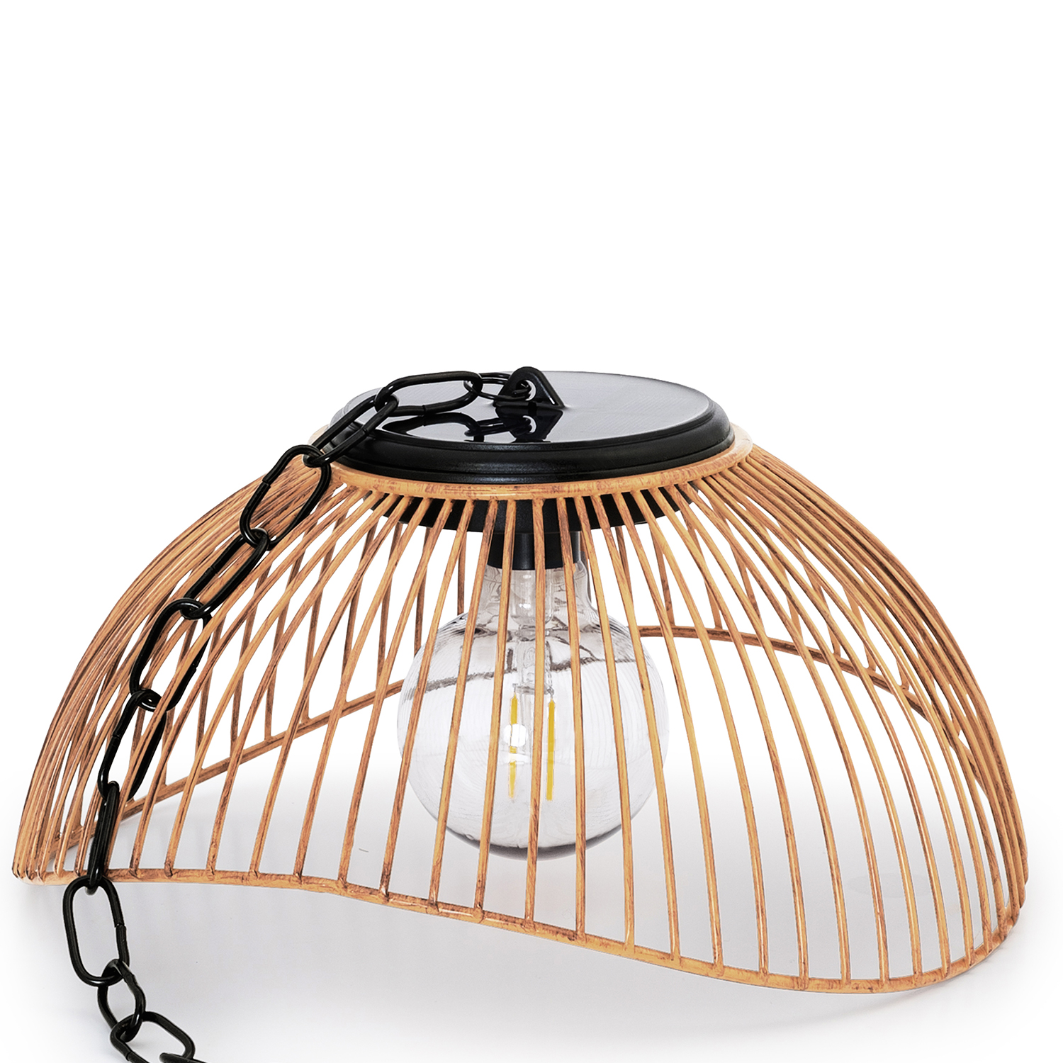 Lampe suspendue avec batterie - Vintage - En bois - Avec batterie - Style  bohème - En rotin - Sans électricité - Éclairage extérieur - Lanternes 