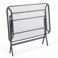 Table de jardin pliante VENISE 110 cm en acier et verre trempé