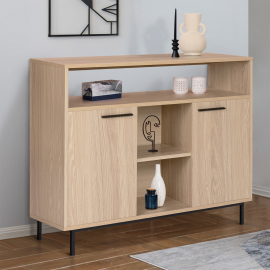 Buffet contemporain 2 portes SEATTLE avec étagères 100 cm Buffet contemporain 2 portes SEATTLE avec étagères 100 cm