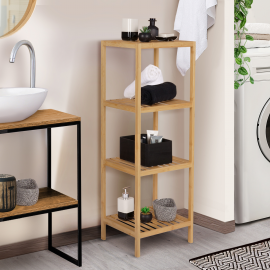 Etagère bambou BEA salle de bain 4 niveaux 100 cm