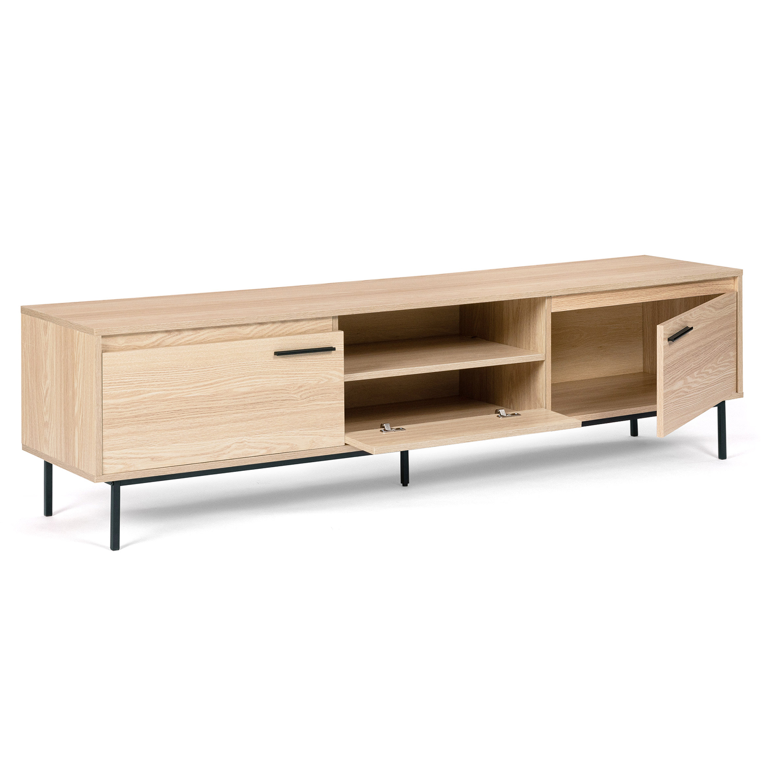 Meuble TV Seattle 180 Cm Design Industriel - Rangements Integrés