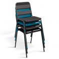Lot de 6 chaises de jardin en acier mix color gris anthracite, noir et bleu
