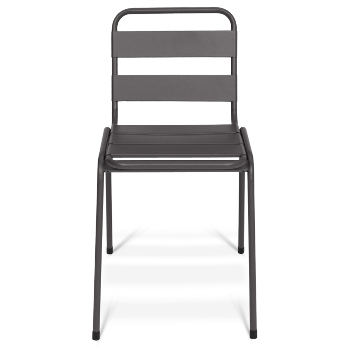 Lot de 6 chaises de jardin en acier mix color gris anthracite, noir et bleu