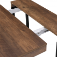 Table console extensible TORONTO 14 personnes 300 cm bois foncé design industriel