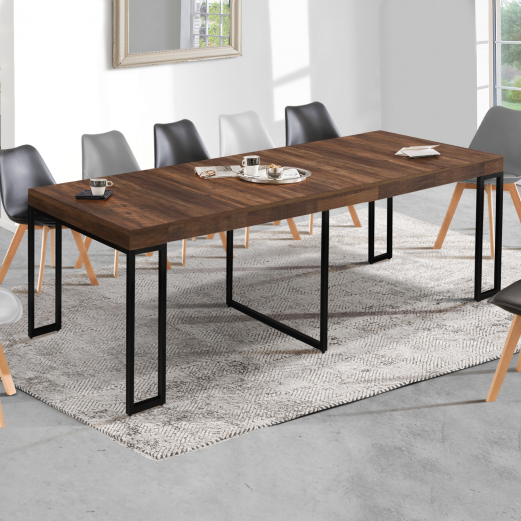 IDMarket - Table Console Extensible Toronto 14 Personnes 300 cm Design  Industriel