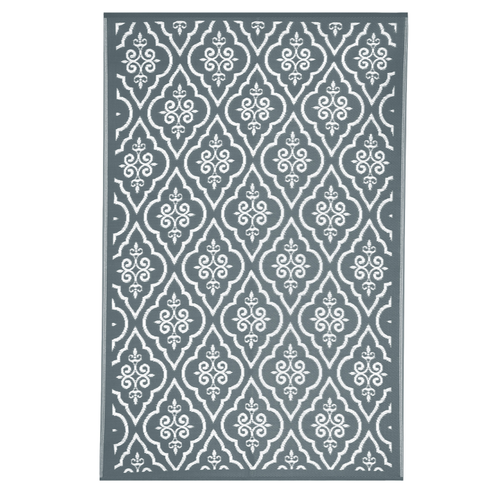 Tapis extérieur TUNIS gris et blanc 180 x 280 CM