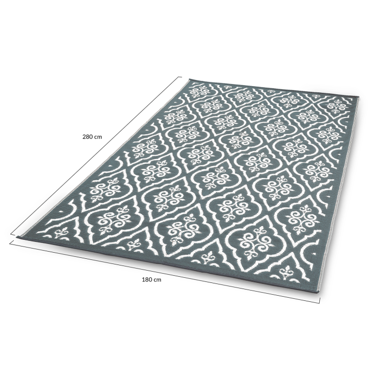 Tapis extérieur TUNIS gris et blanc 180 x 280 CM