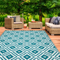 Tapis Terrasse Polypropylène Tapis Extérieur IDMarket Bahamas - 274x370cm Terracotta | Polypropylène Anti-UV Décoration Extérieur