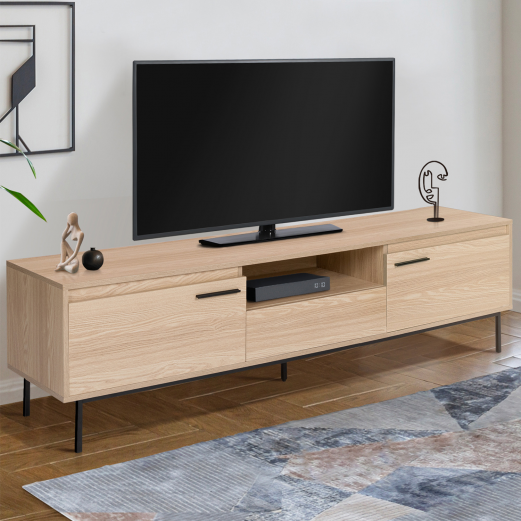 Meuble TV 180 cm SEATTLE avec rangements design industriel