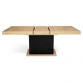 Table à manger extensible EDEN 6-10 personnes bois et noir 160-200 cm
