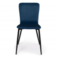 Lot de 4 chaises MACHA en velours bleu canard pour salle à manger