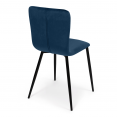 Lot de 4 chaises MACHA en velours bleu canard pour salle à manger