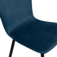 Lot de 4 chaises MACHA en velours bleu canard pour salle à manger